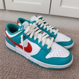 Nike Dunk Low in Turquoise and Red